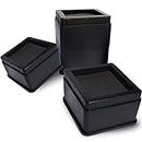 Regal Risers - Bed Risers, Set of 4, Stackable 5cm (2") high - Stylish, Modern Furniture Risers with Non-Scratch, Non-Slip Base - Extra Sturdy for Couch, Chair, Table and Beds (Black)