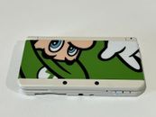 NEW VERSION NINTENDO 3DS CONSOLE WHITE LUIGI FACE PLATE + Charger (no Stylus)