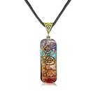DEEPOW ANLACOCN Healing 7 Chakra Necklace with Rainbow Crystals Orgone Energy Generator for Balancing 7 Chakras, Meditation Yoga Spiritual Jewelry