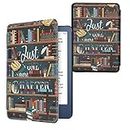 kwmobile Case Compatible with Amazon Kindle (2022) Case - eReader Cover - Library Motto Multicolor