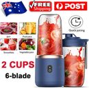Electric Juicer Fruit Blender Portable Smoothie Maker Rechargeable with 2 Cups