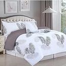 Imperial Rooms Duvet Cover Set 3 Piece Soft Brushed Microfiber Bed Covers Double Bed Printed Reversible Quilt Bedding Set + Matching Pillow Cases (Leaf, (200 x 200 Cm))