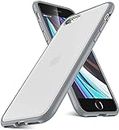 EGOTUDE Dual Layer Hard Back Translucent Hybrid Bumper Cover Case for iPhone SE 2020 / iPhone 8 / iPhone 7 (TPU+Plastic, Grey)