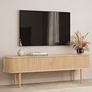 WERMO 75’’ TV Stand with Storage and Shelves Designed to fit 65’’ - 75’’ TVs. Wood Entertainment Center for Living Room and Bedroom, Media Console and Modern TV Console Table (Oak)
