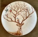 Pier 1 One Imports Alexander Holiday/Christmas Reindeer/Birds Plate  8 3/4"