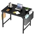 Sweetcrispy Small Computer Office Desk 32 Inch Kids Student Study Writing Work with Storage Bag & Headphone Hooks Modern Simple Home Bedroom PC Table