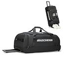 SKECHERS Rolling Duffle Bag with Wheels, Large Waterproof Luggage Bag with Durable Telescoping Handle & Shoe Compartment, Carry on Luggage Weekender Overnight Bag for Short Trip Travel Outdoor Sport