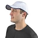 TrailHeads Men’s Running Hat with UV Protection | Quick Dry Sports Hats for Men | Outdoor Cap | UPF 50 Hats | Summer Hats for Men - White/Navy