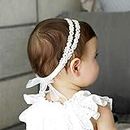 Fashband Baby Girls Diademas Elástico Doble Encaje Diadema de flores Soft Bow Headwrap Accesorios para el cabello para niñas