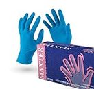 VENSALUD Boîte de100 gants jetables, en nitrile, non poudrés, couleur : bleus, taille M