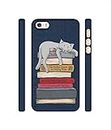 NattyCase Cat Sleeping On The Books 3D Printed Hard Back Case Cover for Apple iPhone 5 / 5S