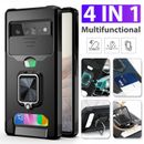 4in1 For Google Pixel 6 7 8 Pro 7A Case Shockproof Wallet Card Cover Kickstand