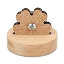 Daisy Thread Cutter, Tabletop Blade Saver Yarn Cutter with Anti-Slip Stand Wooden Rotary Thread Cutting Tool Sewing Seam Supplies Quilting Notions