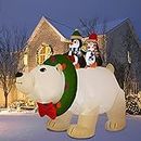 HYRIXDIRECT 8FT Giant Christmas Inflatable Polar Bear Decorations Outdoor Christmas Inflatables with Led Lights for Holiday Yard Decor Christmas Xmas Indoor Outdoor Yard Decorations