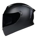 Full Face Motorcycle Helmet Motorcycle Helmet Motorcycle Helmets for Men and Women Full-Face Dual-Lens All-Season Electric Motorcycle Helmets ( Color : Black Black Lenses , Size : M )
