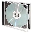 Professional CD/DVD Jewel Case Black Tray [10.4mm] Pack of 1 (with Free Branded Blank DVD)
