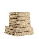 etérea 6 TLG. Handtuch Set Avelie - 100% Baumwolle - 550 g/m² 4 x Handtücher, 2 x Duschtücher - Cashmere