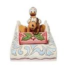 Enesco Disney Traditions by Jim Shore Donald Duck and Pluto Sledding Figurine, 4.5 Inch, Multicolor
