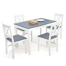 Mondeer Dining Table and Chairs Set of 4, 5 Pieces Kitchen Table Set for Small Spaces Dining Room Kitchen Rectangular Modern (Blue)
