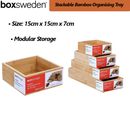 Bamboo Organisation Tray Holder Wardrobe Pantry Container Home Kitchen Box