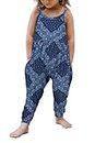 Vieille 5T Romper For Toddler Girls Summer Navy Jumpsuit Cute Vintage Rompers Harem Pants Casual Beach Outfit 5T 6T Girl Clothes