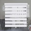 KELIXU Zebra Blinds for Windows Cordless Roller Shades with Valance Cover, Dual Layer Sheer Day and Night Blinds, Horizontal Blinds for Light Filtering & Privacy Protection, 22" W X 72" H, White