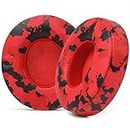 WC Extra Thick Replacement Earpads for Beats Solo 2 & 3 by Wicked Cushions - Ear Pads for Beats Solo 2 & 3 Wireless ON-Ear Headphones - Soft Leather, Luxury Memory Foam, Strong Adhesive | Red Camo