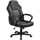 Yaheetech Gaming Chair Adjustable Racing Chair Ergonomic Swivel Reclining Chair High Back Executive Computer Chair with Lumbar Support, Grey
