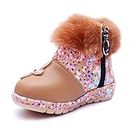 BOOMER CUBS Kids Girls Lovely Floral Pattern Shoes (Size Chart in Images) (Caramel, Numeric_1)