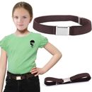 20 Colors Kids Toddler Adjustable Stretch Unisex Belts with Silver Square Buckle