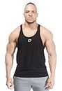 DECISIVE Fitness Gym Stringer Vest, Tank Top, Racer Back, Gym Vest, Mens Vest - Binding Stringer (Black, XX-Large (44" to 46" Chest))