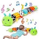 Baby Musical Toys 6-12 Months, Caterpillar Stuffed Animal Toys with Multi-Sensory Crinkle, Teether, Rattle & Textures for Baby 0-3-6-12 Months, Infant Soft Plush Toy Newborn Birthday Boy Girl Gift