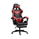 Back Massage Gaming Chair with Footrest, Ergonomic High Backrest Office Computer Chair with headrest and massage lumbar pillow (Color : Black red) Decoration
