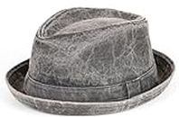 Mens Pork Pie Hat with Diamond Crown (UK, Numeric, 7 3/8, Black)