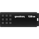 goodram USB Memory Stick with 128GB UME3 - USB 3.0 Data Storage Pen Drive - Read Speed up to 60 MBs - with Non-Slip Memory Stick - USB Flash Drive Black 10.3 x 12.3 x 1.2 cm