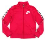 Nike Track Jacket Girls Sz 6x-7 Fuchsia Full Zip Embroidered Logo Swoosh