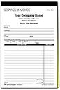 Custom Service Invoice Carbonless Form with Your Company Name - 2 Books (100 Sets) Numbered
