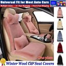 Premium Sheepskin Car Seat Covers Wool Front Cushions Auto Accessories Universal