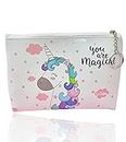 Le Delite Unicorn Makeup Pouch Vanity Case - Pink/Cosmetic Travel Stationery Jewelry Secret Pouch by Victoria for Women (Piece 1), Holographic Storage Bag Purse Girls, Toiletry Bag Girls, Washable