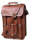 Jaald 40cm Genuine Leather Laptop Shoulder Bag Travel Shoulder Bag Courier Bag School Bag Leather Messenger for Men and Women Bag