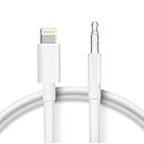 [Apple MFi zertifiziert] AUX-Kabel für iPhone im Auto, Lightning auf 3.5 mm AUX-Stereo-Audiokabel-Adapter, kompatibel mit iPhone 13/12/11/XS/XR/X/8/7 für Auto, Heimstereo, Kopfhörer,1 m (Weiß)