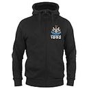 Newcastle United FC Official Football Gift Mens Fleece Zip Hoody Black 3XL