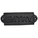 Mystic Colonial Hardware Solid Cast Iron Vintage Entry Sign for Doors Handmade Hardware Accessory Metal in Black | 2.16 H x 5.9 W in | Wayfair