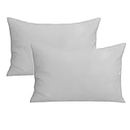 Kids Toddler Pillowcase, 2 Pack 100% Organic Cotton Pillow Case Pillowslip 14 x 20 Fits Pillows sizesd 13 x 18 or 12x 16 for Kids Bedding Pillow Cover, Envelope Closure Baby Travel Pillow Cases Gray
