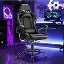 Ufurniture PU Leather Gaming Chair Computer Racing Chair Ergonomic Reclining Office Chair for Adults Teens Black