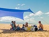 Tenda grande della spiaggia di Neso Tents, alta 2,1 metri, 2,7 m (9 piedi) x 2,7 m (9 piedi), angoli rinforzati e tasca più fresca (Blu Pervinca)
