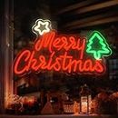 KatchOn, Light Up Merry Christmas Sign - Large, 17x11 Inch | Red Christmas Neon Light Sign | Lighted Christmas Sign for Christmas Tree Decorations | Christmas Neon Signs, Christmas Party Decorations