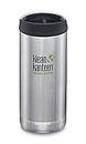 Klean Kanteen TK Wide Kanteens Vacuum Insulated - New 2019 (12oz (355ml), Brushed Stainless (Cafe Cap))