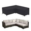 Patio Sectional Sofa Cover Outdoor Waterproof Windproof 85" X 85" V-Shaped Garden Couch Furniture Protector Cover for Lawn Garden Sectional L Couch