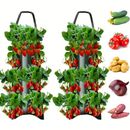 2pcs Hanging Strawberry Flowerpot Bag, Strawberry Planting Bag, With 8 Holes, For Strawberry Tomato And Pepper Inverted Tomato Planter Vegetable Planting Bag, Pots, Planters & Container Accessories